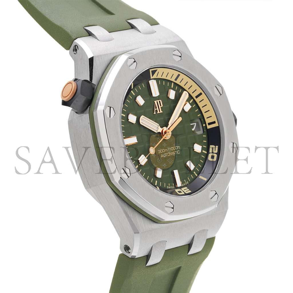 AUDEMARS PIGUET ROYAL OAK OFFSHORE 42 DIVER STAINLESS STEEL GREEN DIAL WATCH 15720ST.OO.A052CA.01